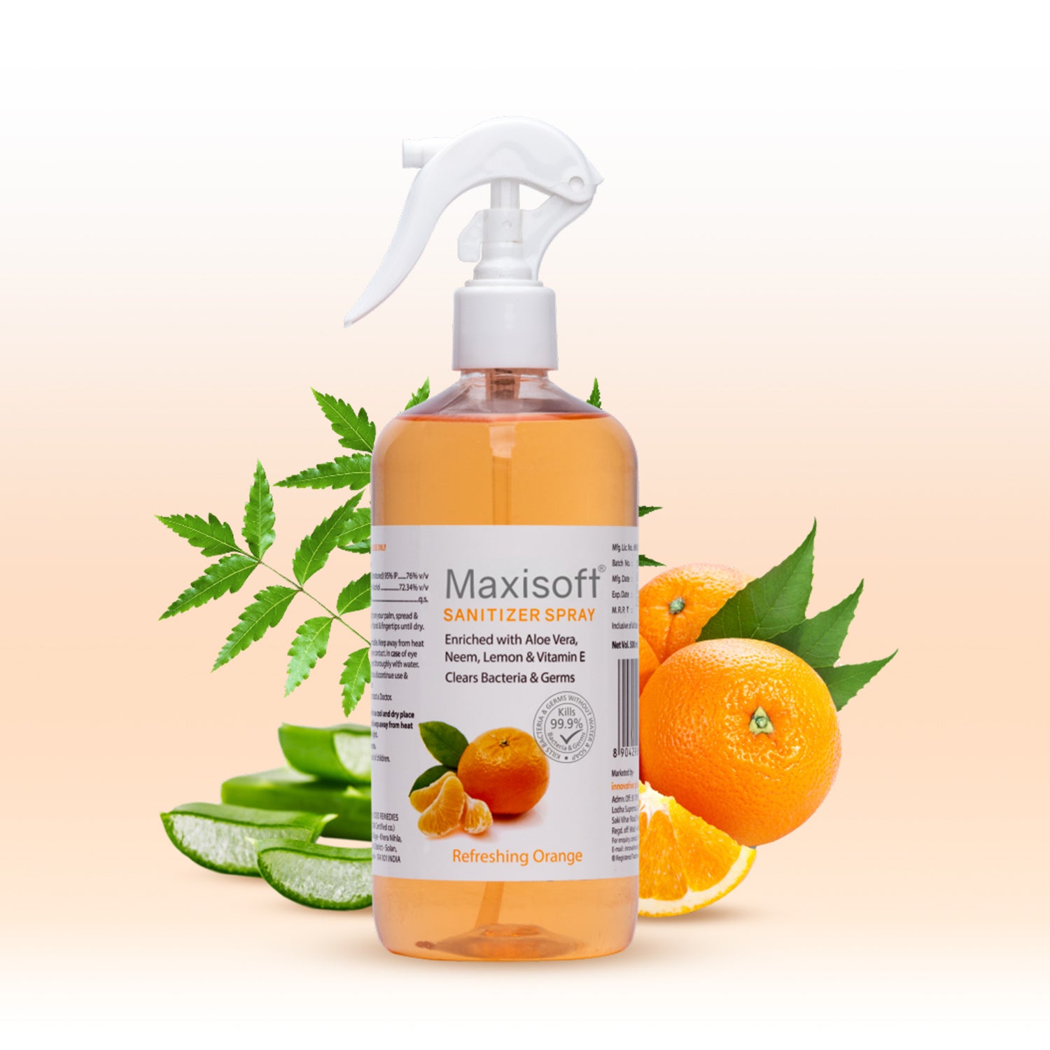 Maxisoft Hand Sanitizer Spray (Refreshing Orange) 500 ml