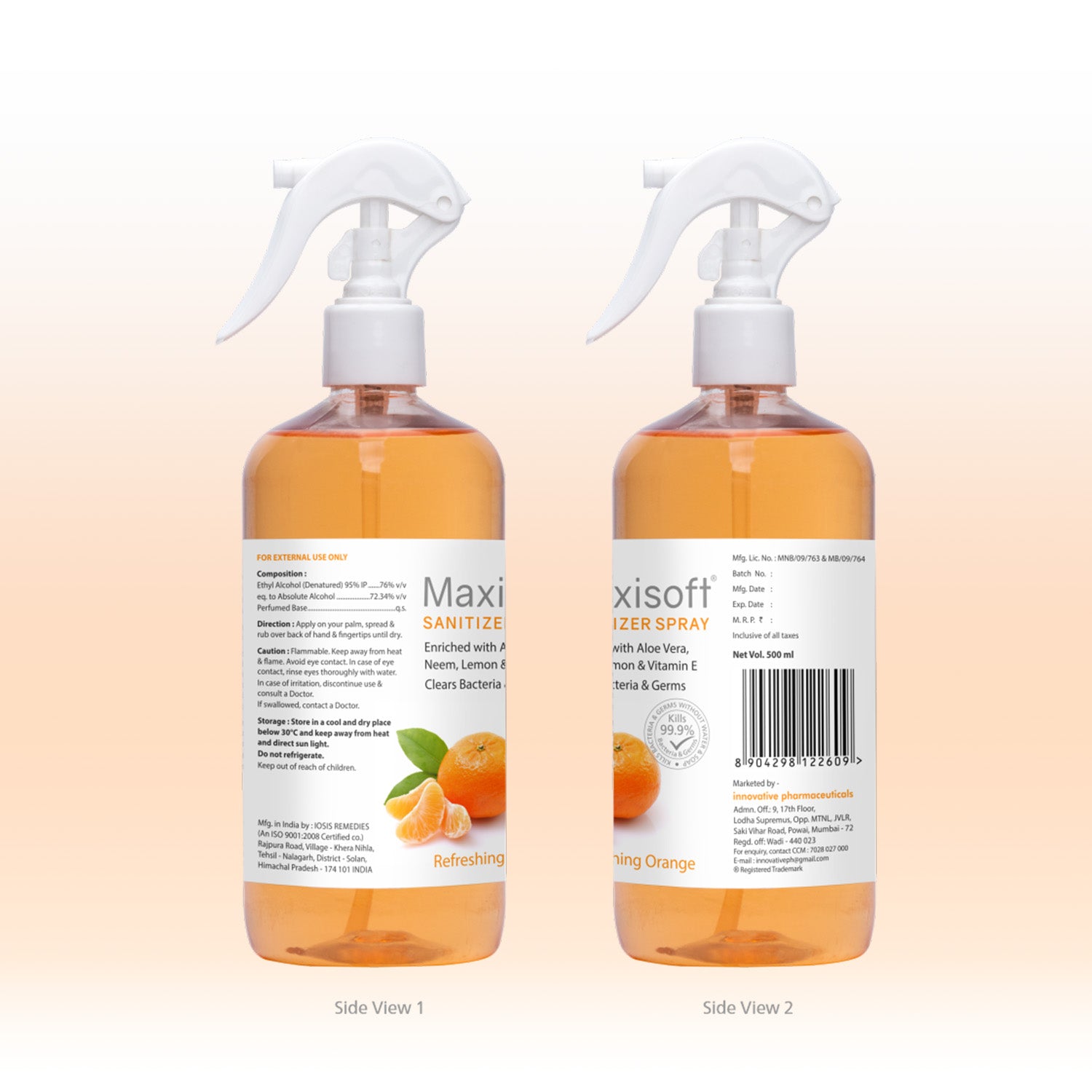 Maxisoft Hand Sanitizer Spray (Refreshing Orange) 500 ml