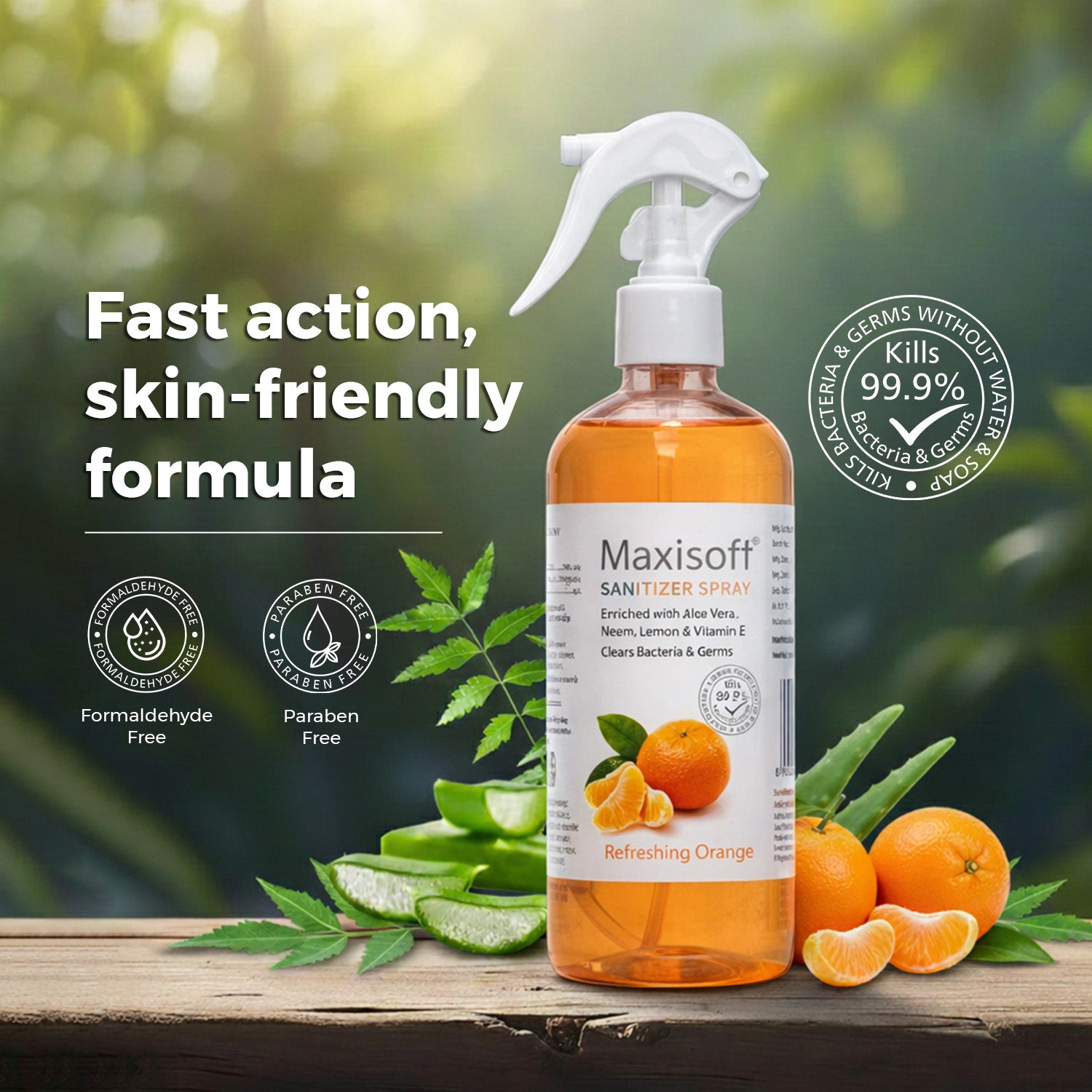 Maxisoft Hand Sanitizer Spray (Refreshing Orange) 500 ml