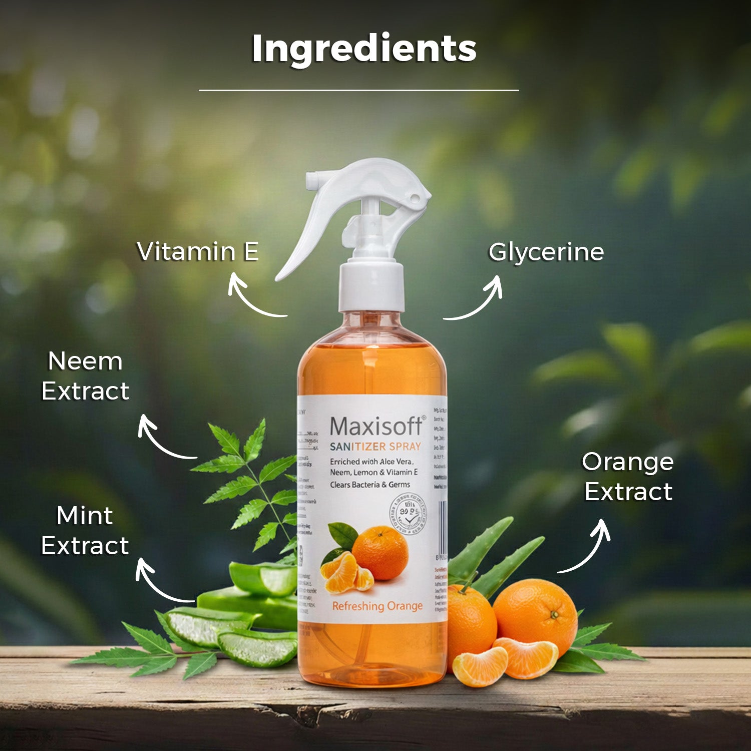 Maxisoft Hand Sanitizer Spray (Refreshing Orange) 500 ml