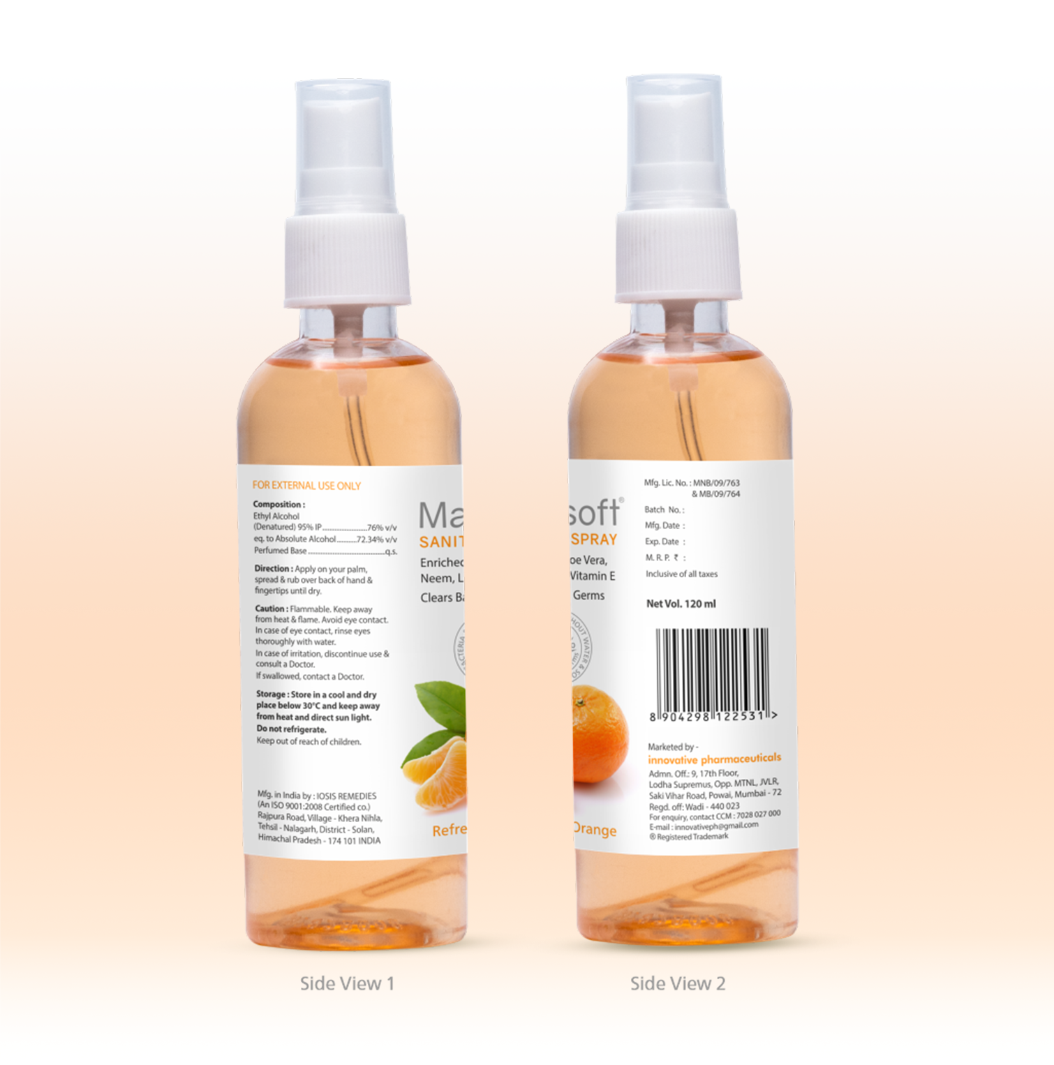 Maxisoft Hand Sanitizer Spray (Refreshing Orange) 120 ml