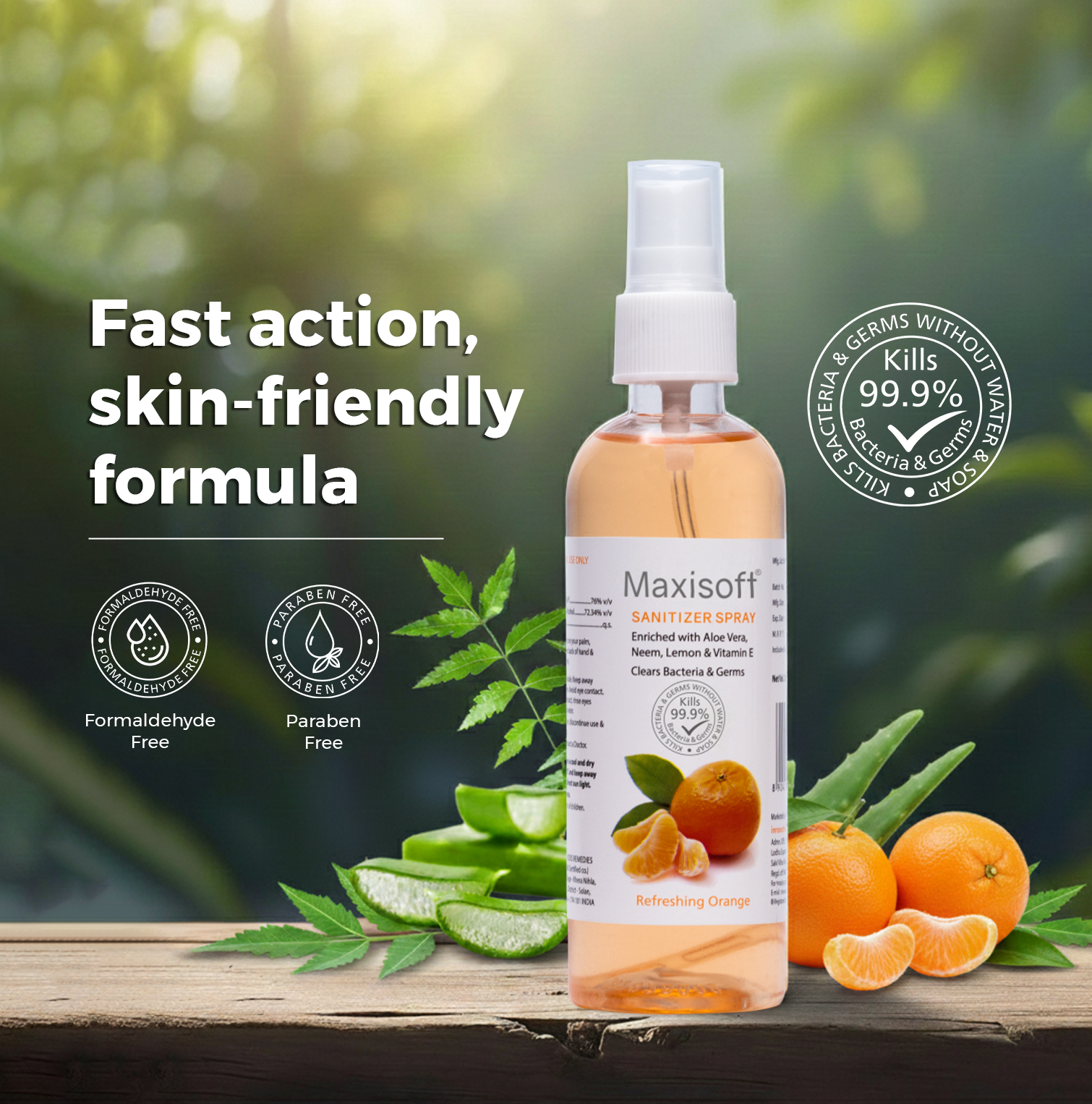 Maxisoft Hand Sanitizer Spray (Refreshing Orange) 120 ml