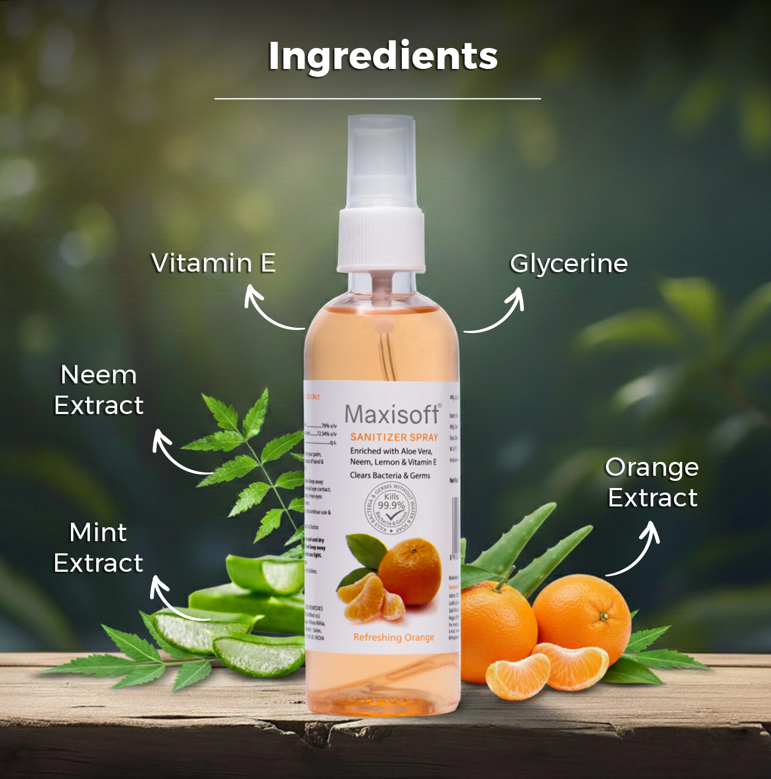 Maxisoft Hand Sanitizer Spray (Refreshing Orange) 120 ml
