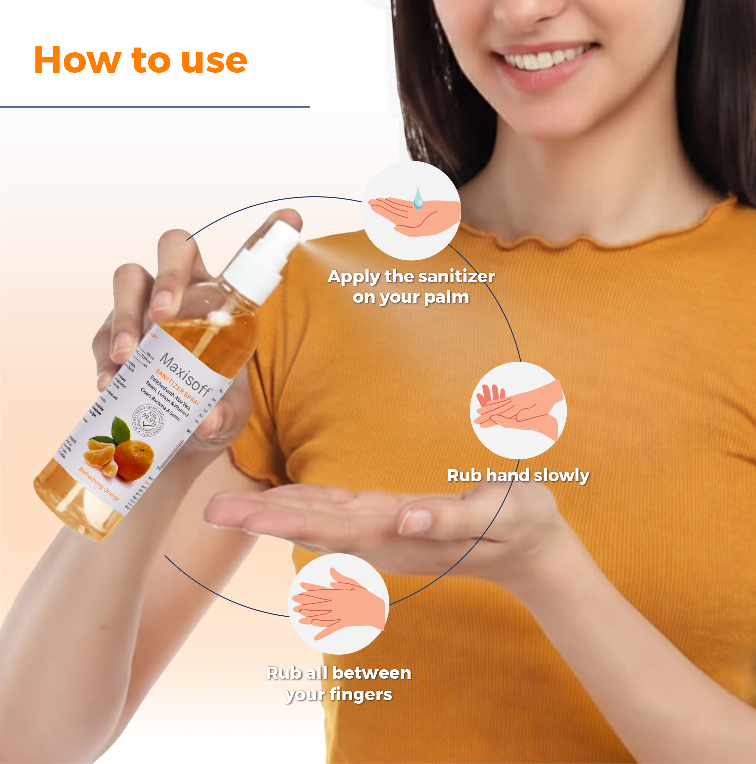 Maxisoft Hand Sanitizer Spray (Refreshing Orange) 120 ml