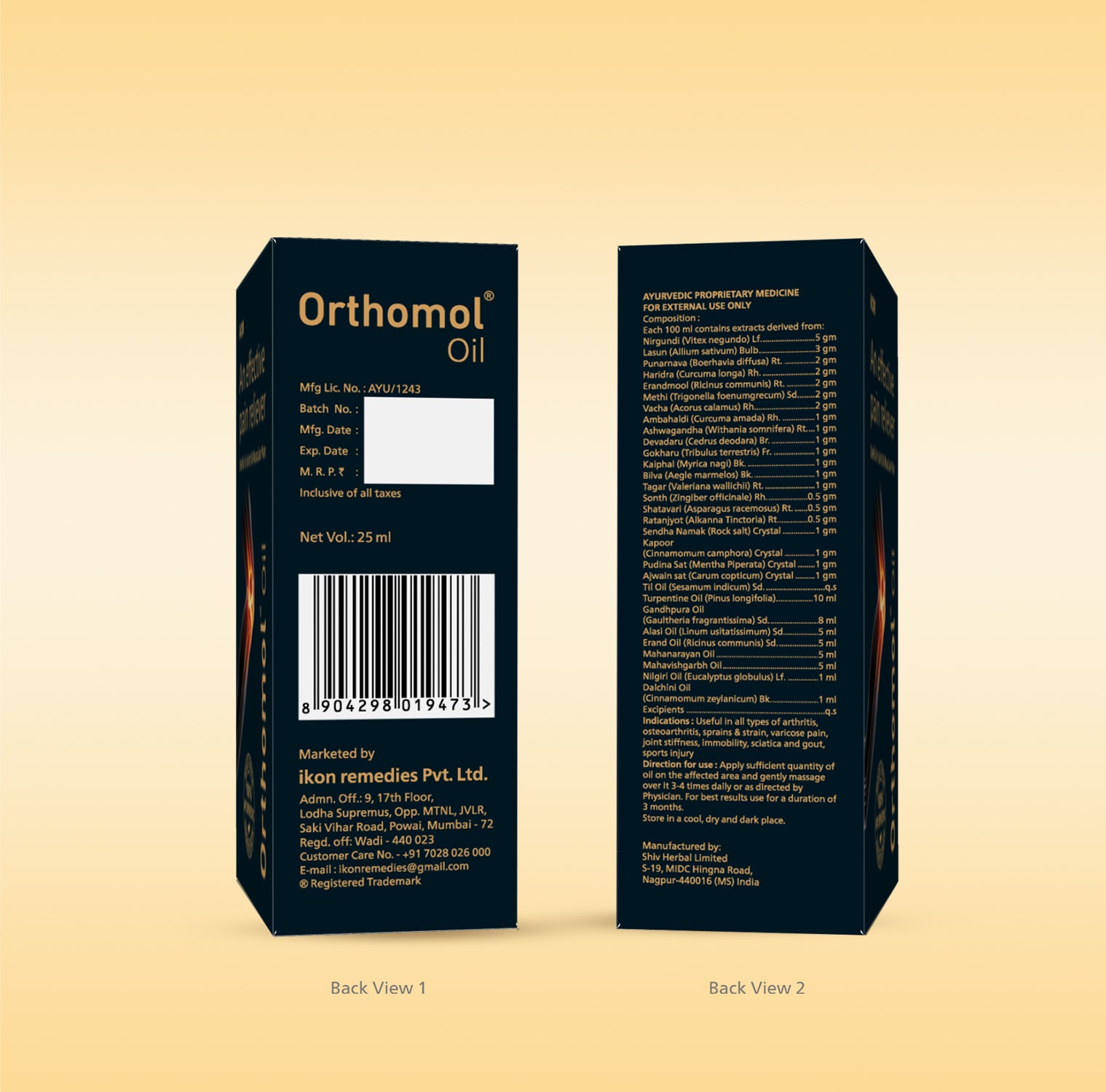 Orthomol Ayurvedic Pain Relief Oil (25 ml)