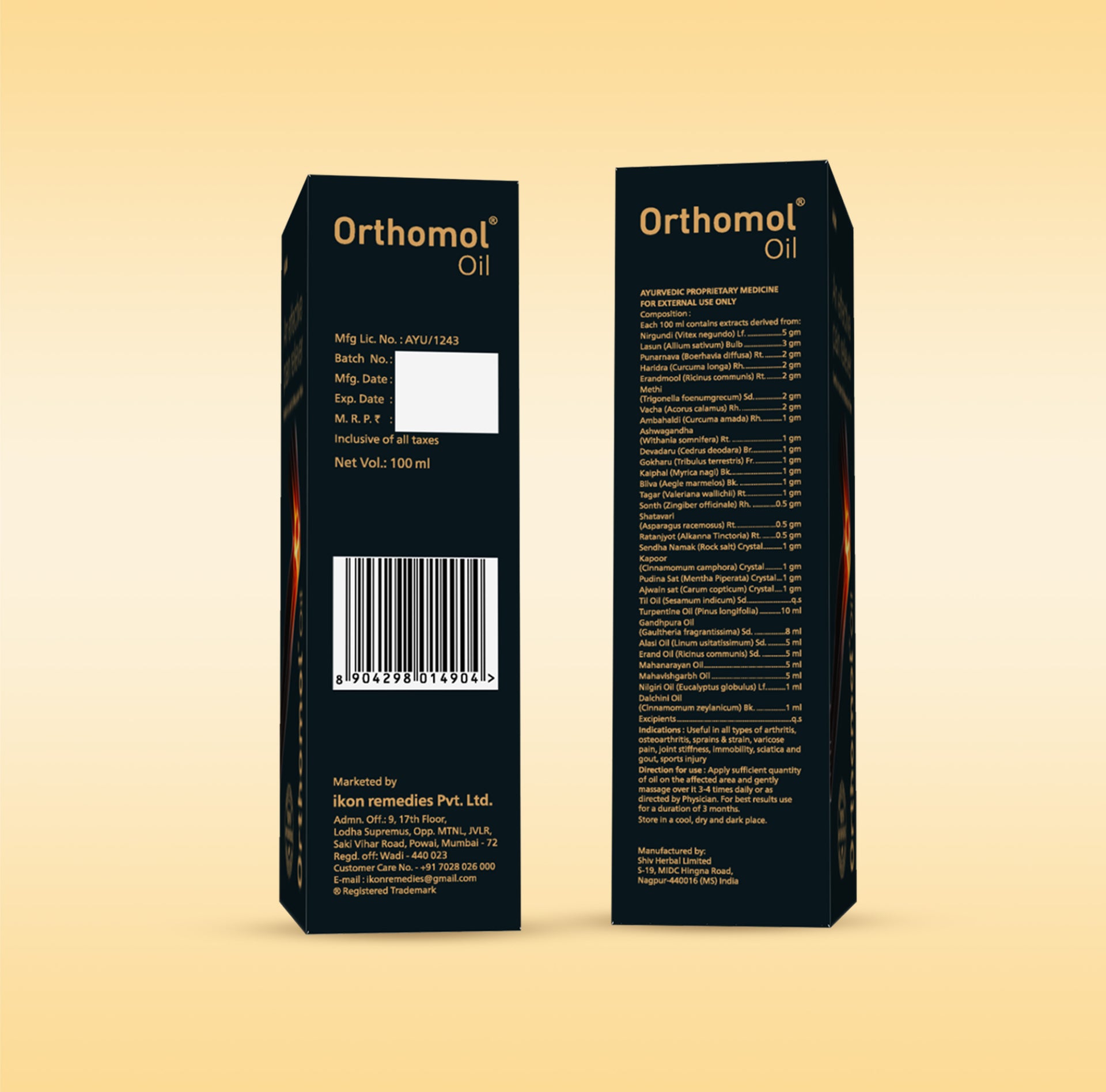 Orthomol Ayurvedic Pain Relief Oil (100 ml)