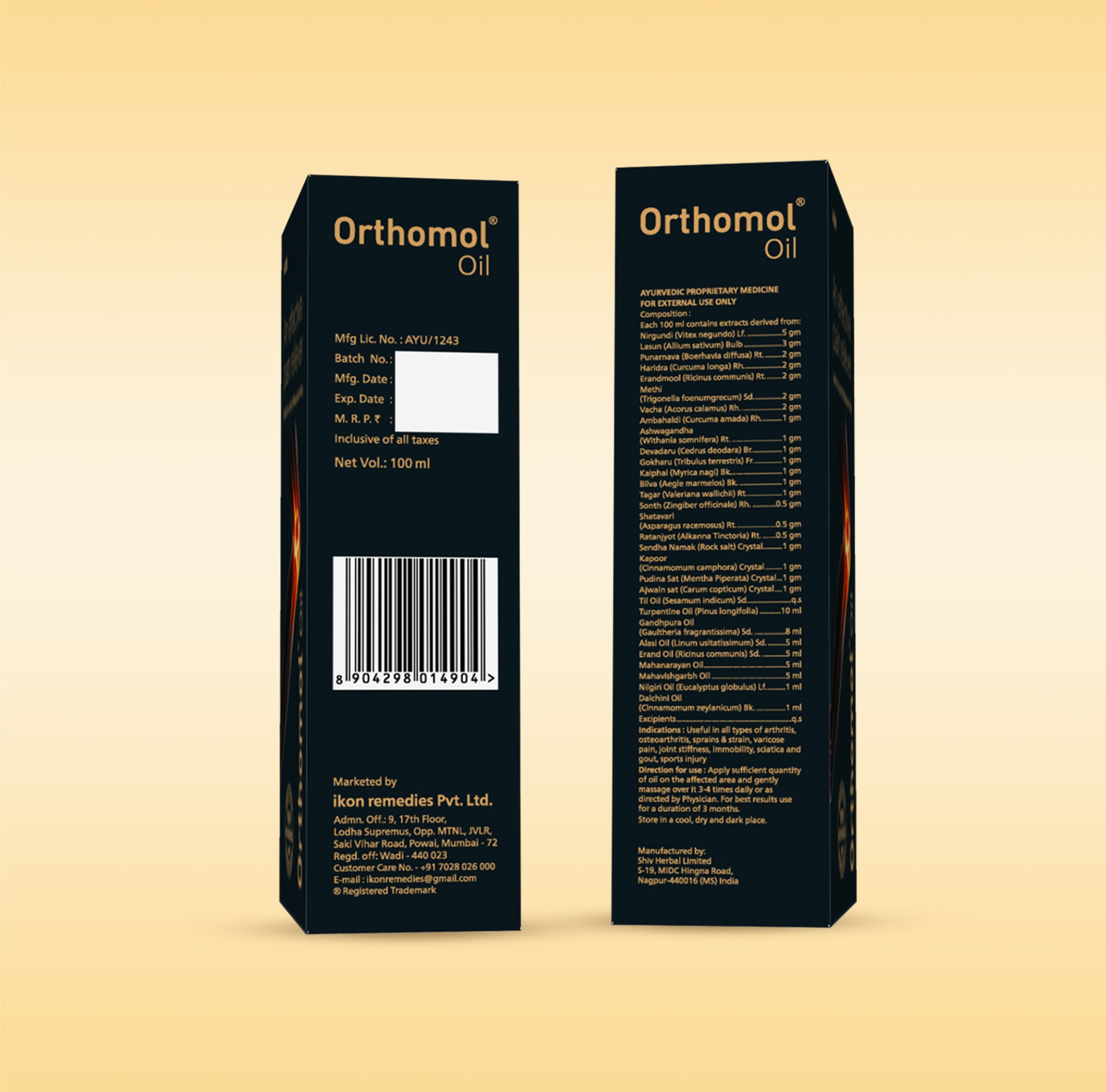 Orthomol Ayurvedic Pain Relief Oil (100 ml)
