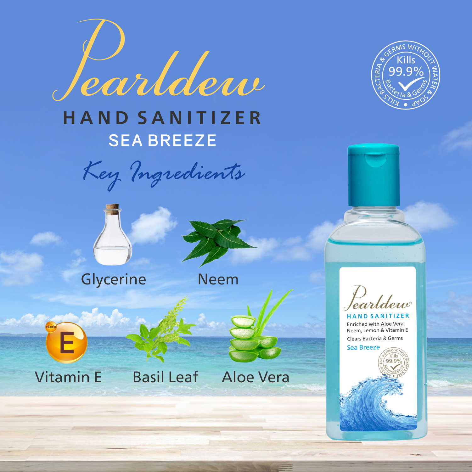 Pearldew Hand Sanitizer Gel (Sea Breeze) 100 ml