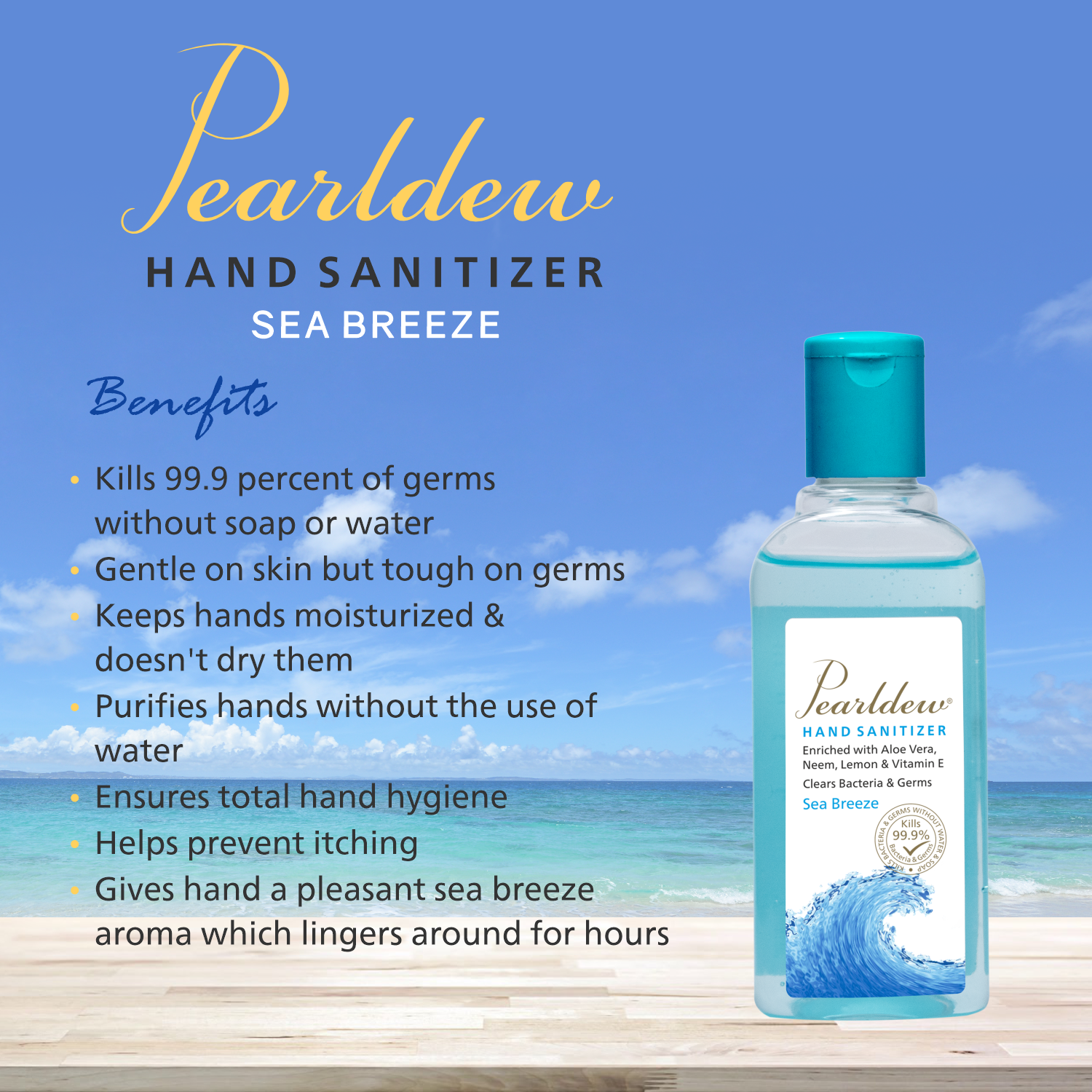 Pearldew Hand Sanitizer Gel (Sea Breeze) 100 ml