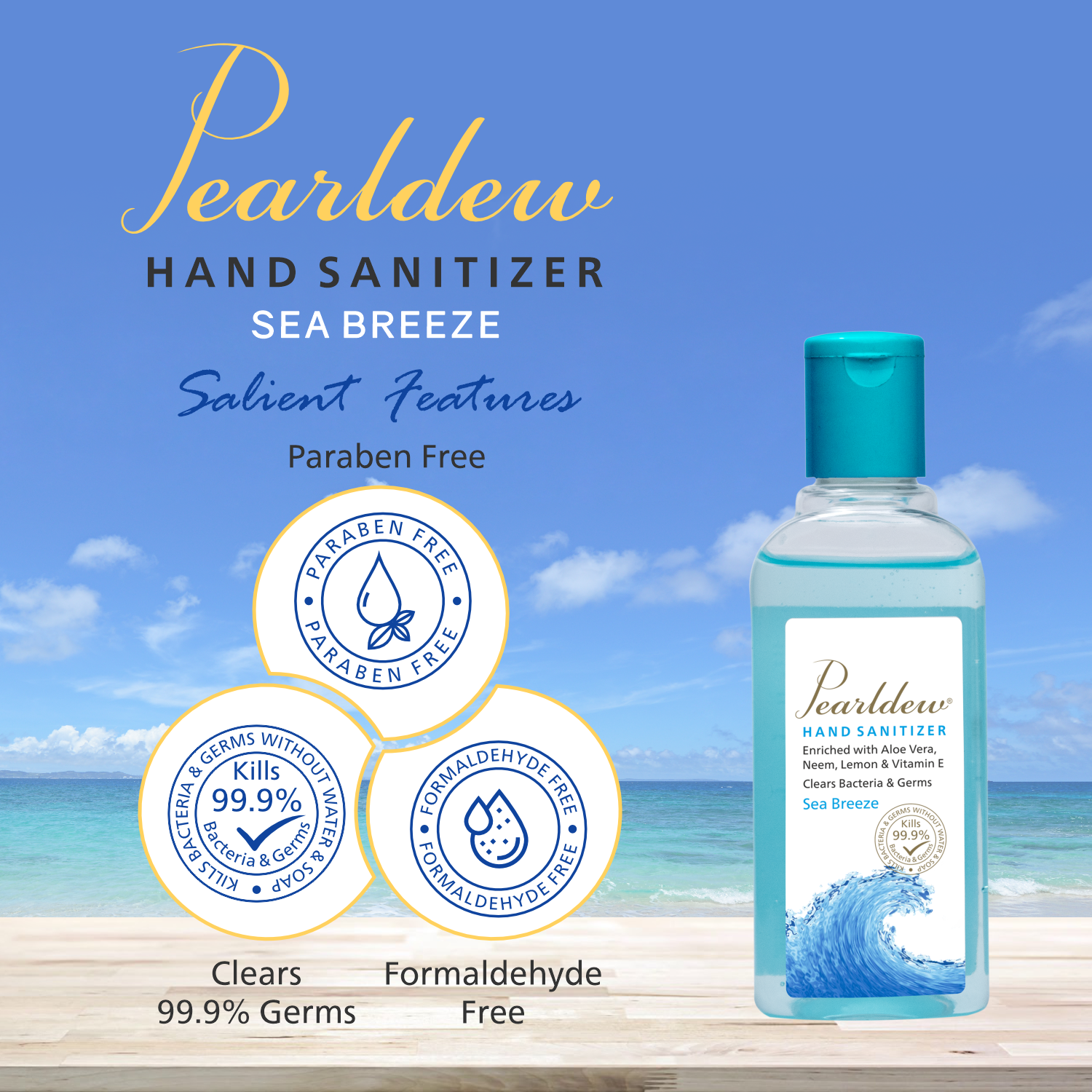 Pearldew Hand Sanitizer Gel (Sea Breeze) 100 ml