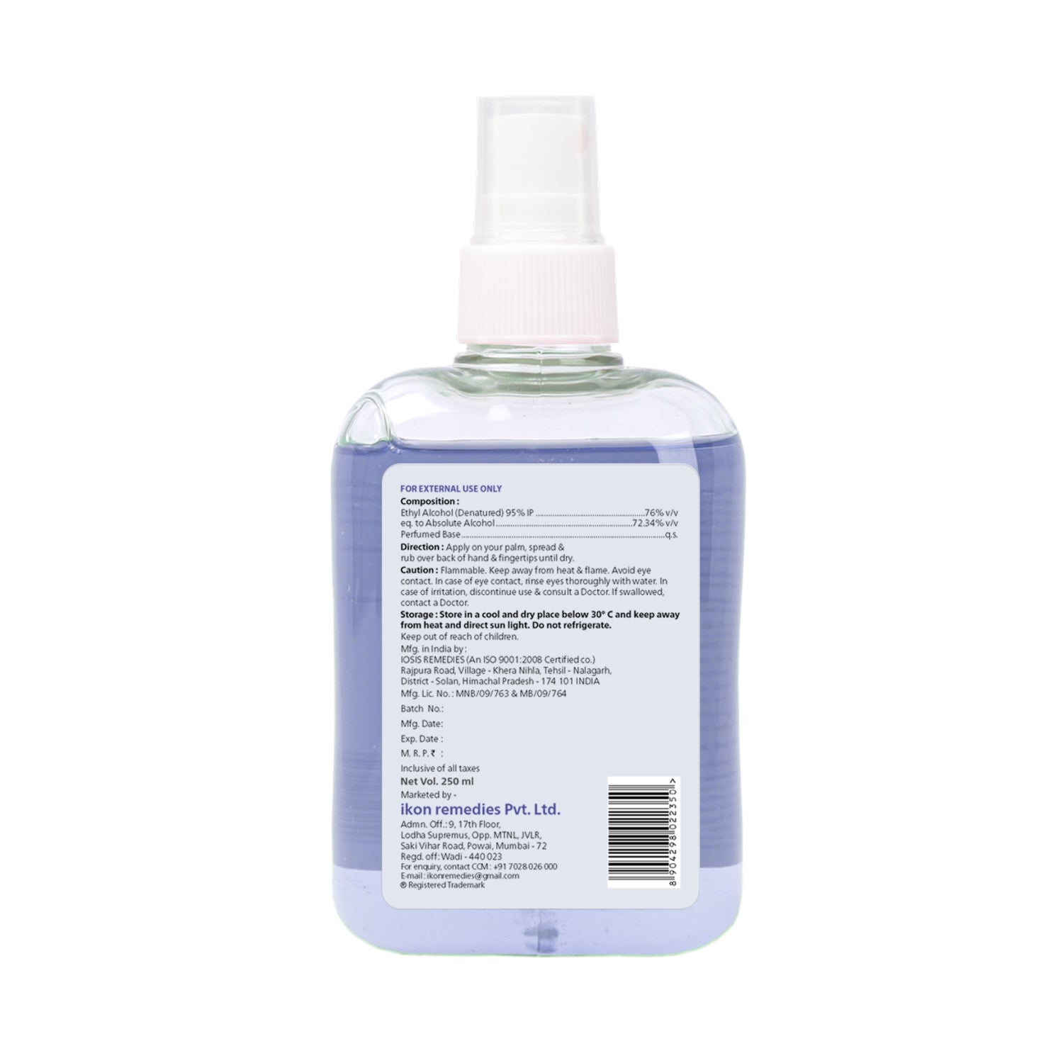 Pearldew Hand Sanitizer Spray (Blueberry) 250 ml