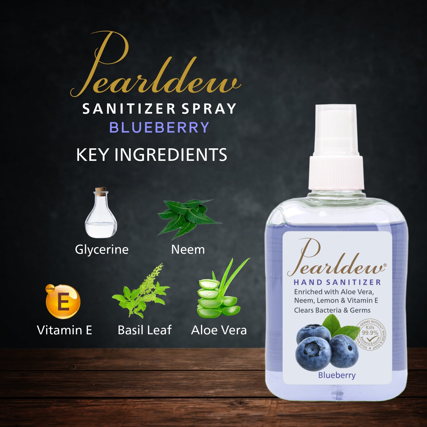 Pearldew Hand Sanitizer Spray (Blueberry) 250 ml