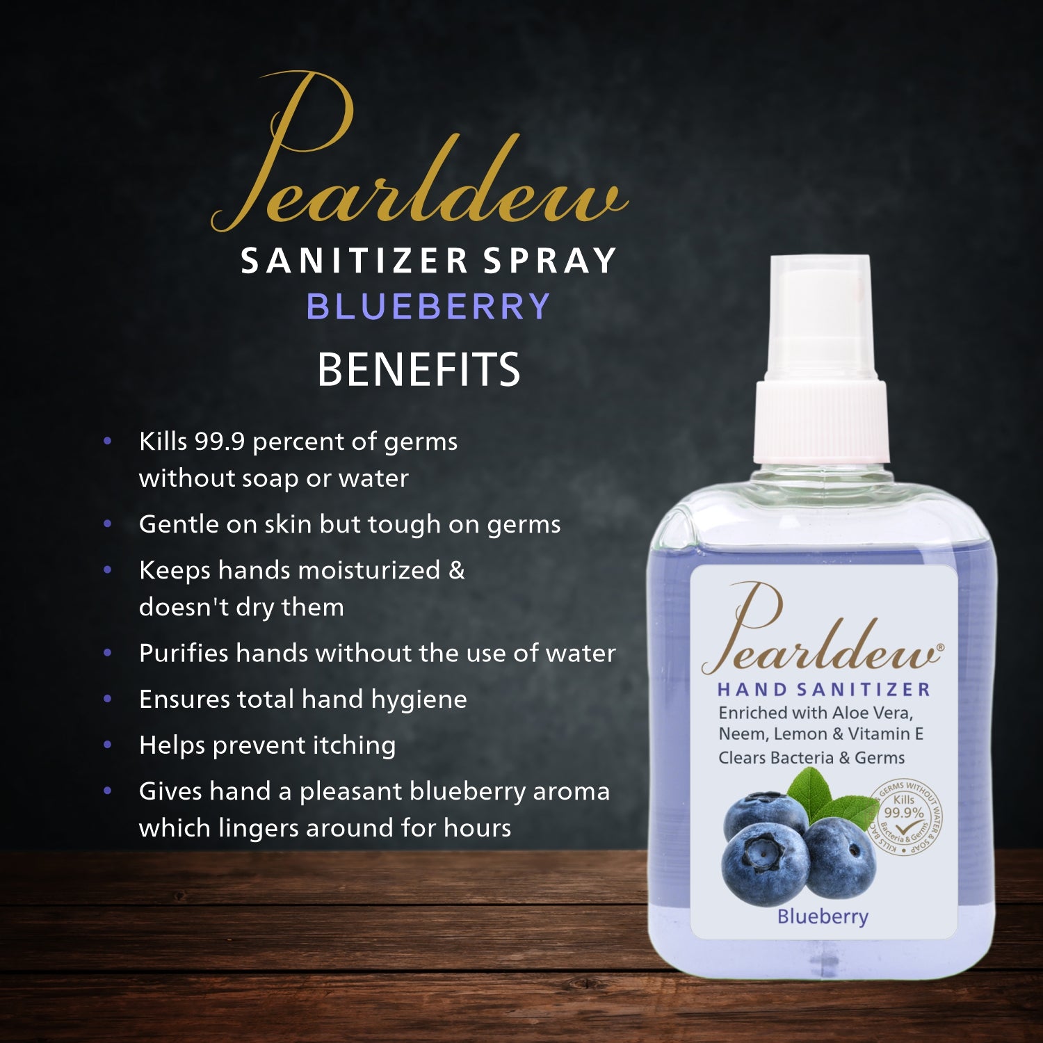 Pearldew Hand Sanitizer Spray (Blueberry) 250 ml