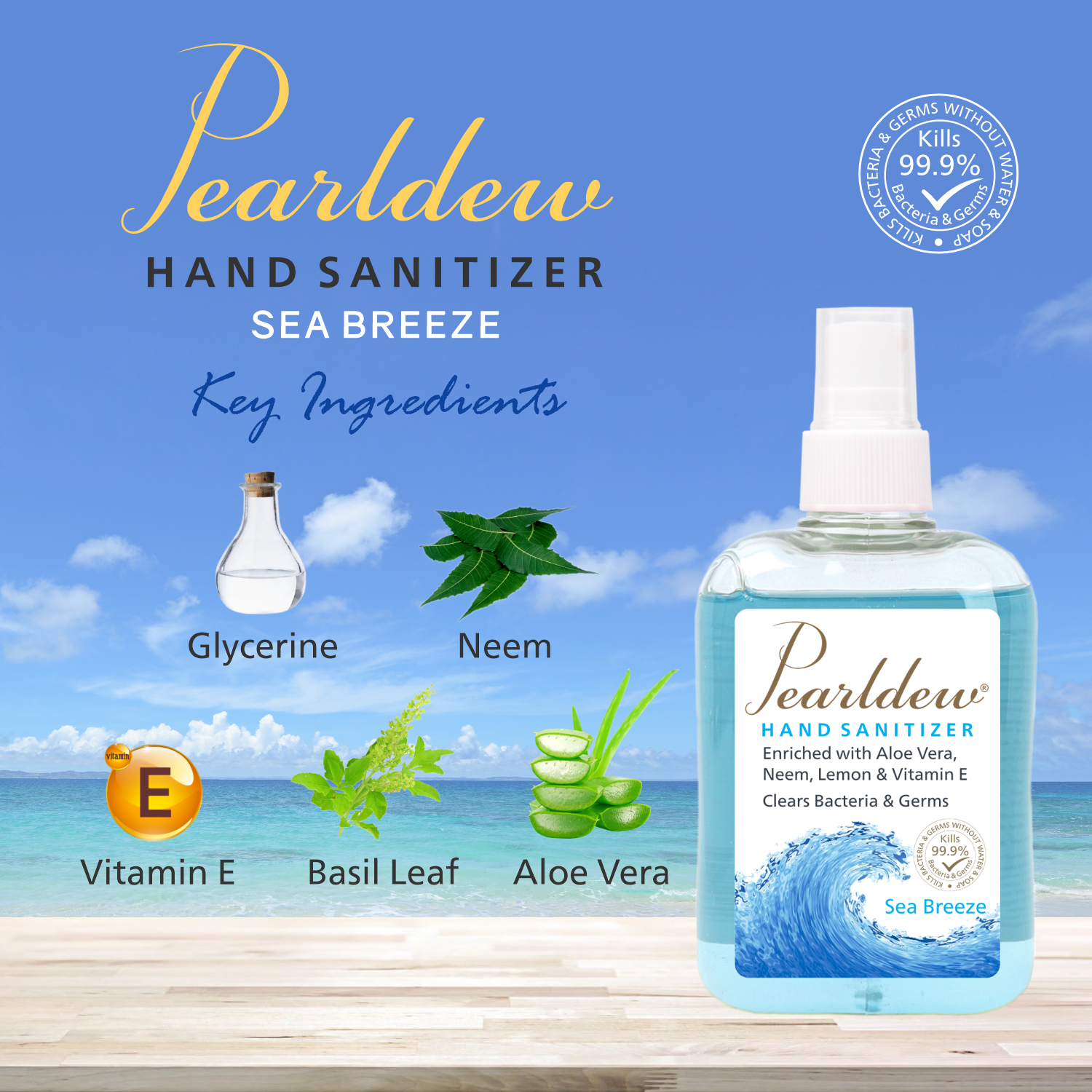 Pearldew Hand Sanitizer Spray (Sea Breeze) 250 ml