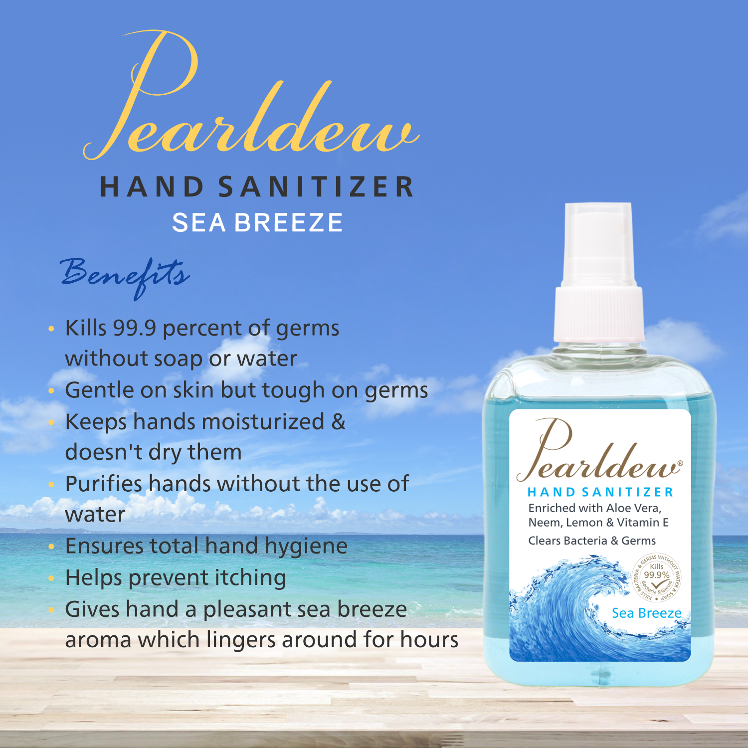 Pearldew Hand Sanitizer Spray (Sea Breeze) 250 ml