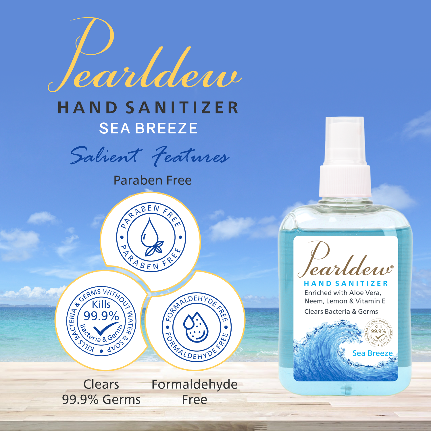 Pearldew Hand Sanitizer Spray (Sea Breeze) 250 ml