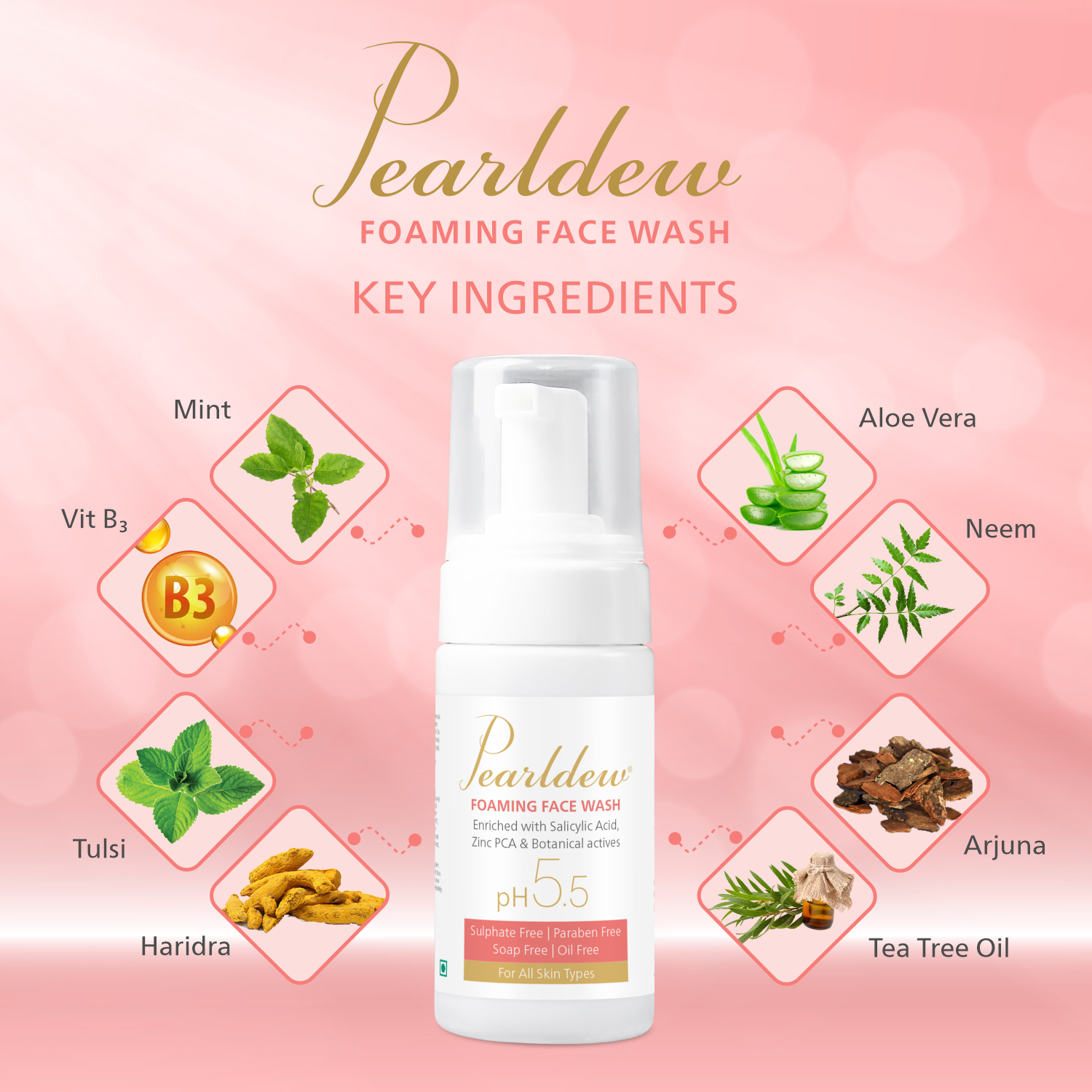 Pearldew Anti Acne & Anti Pimple Foaming Face Wash (100 ml)