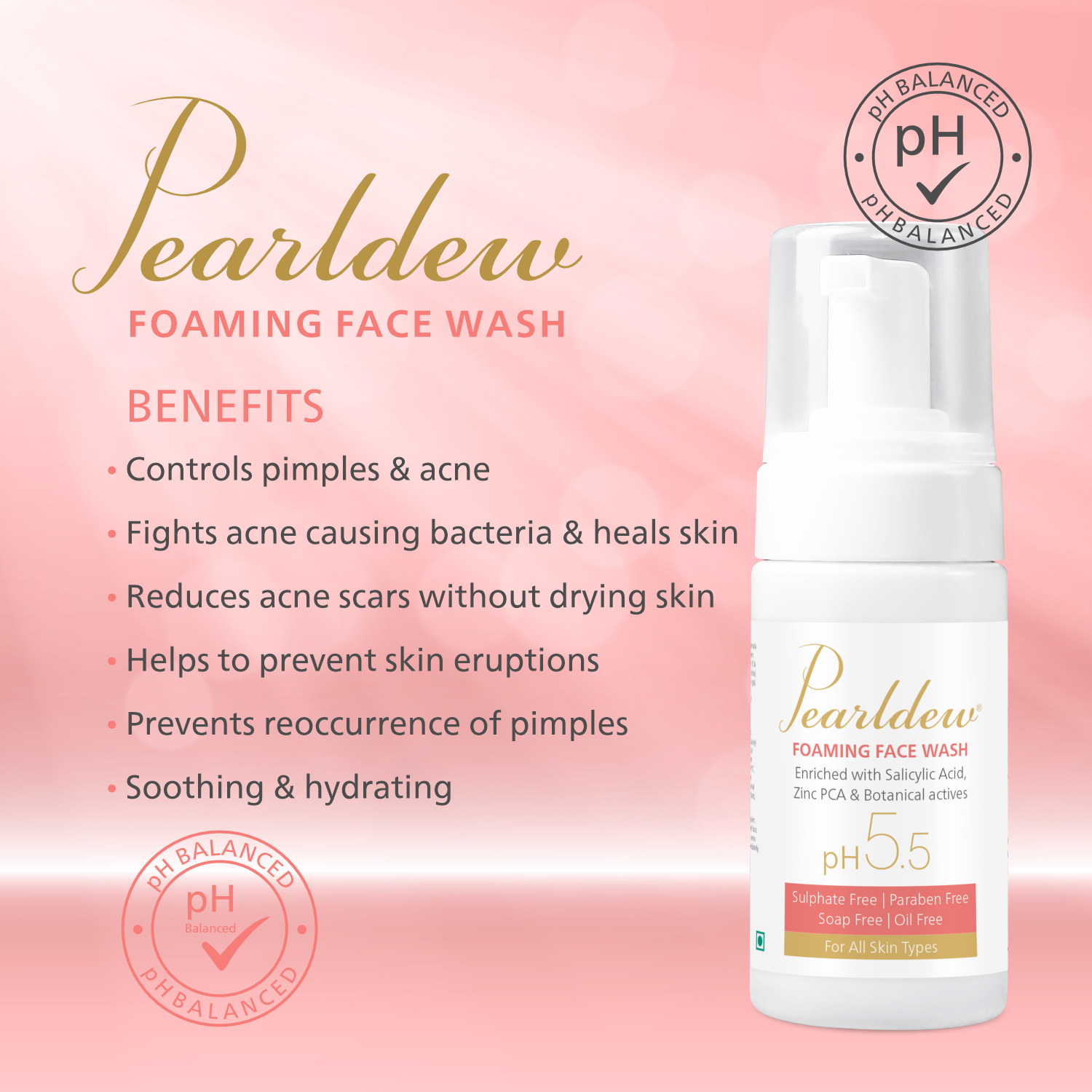 Pearldew Anti Acne & Anti Pimple Foaming Face Wash (100 ml)