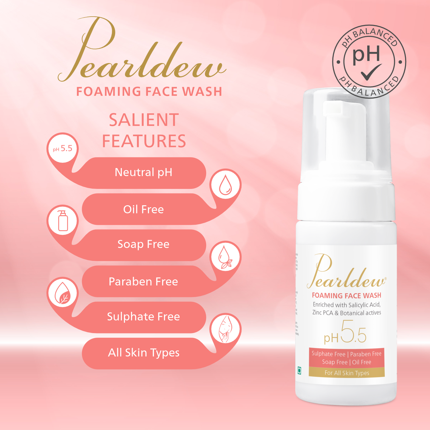 Pearldew Anti Acne & Anti Pimple Foaming Face Wash (100 ml)