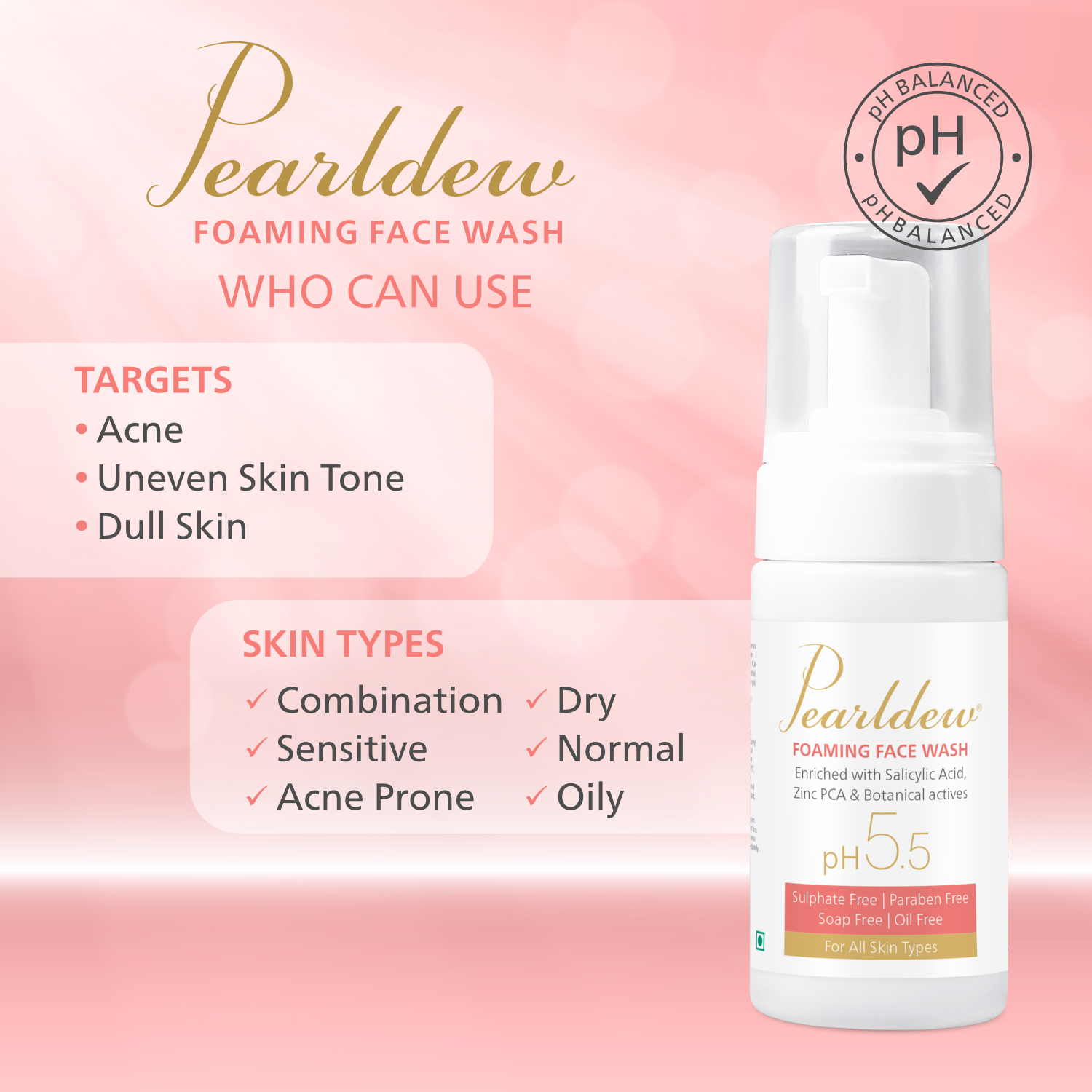 Pearldew Anti Acne & Anti Pimple Foaming Face Wash (100 ml)