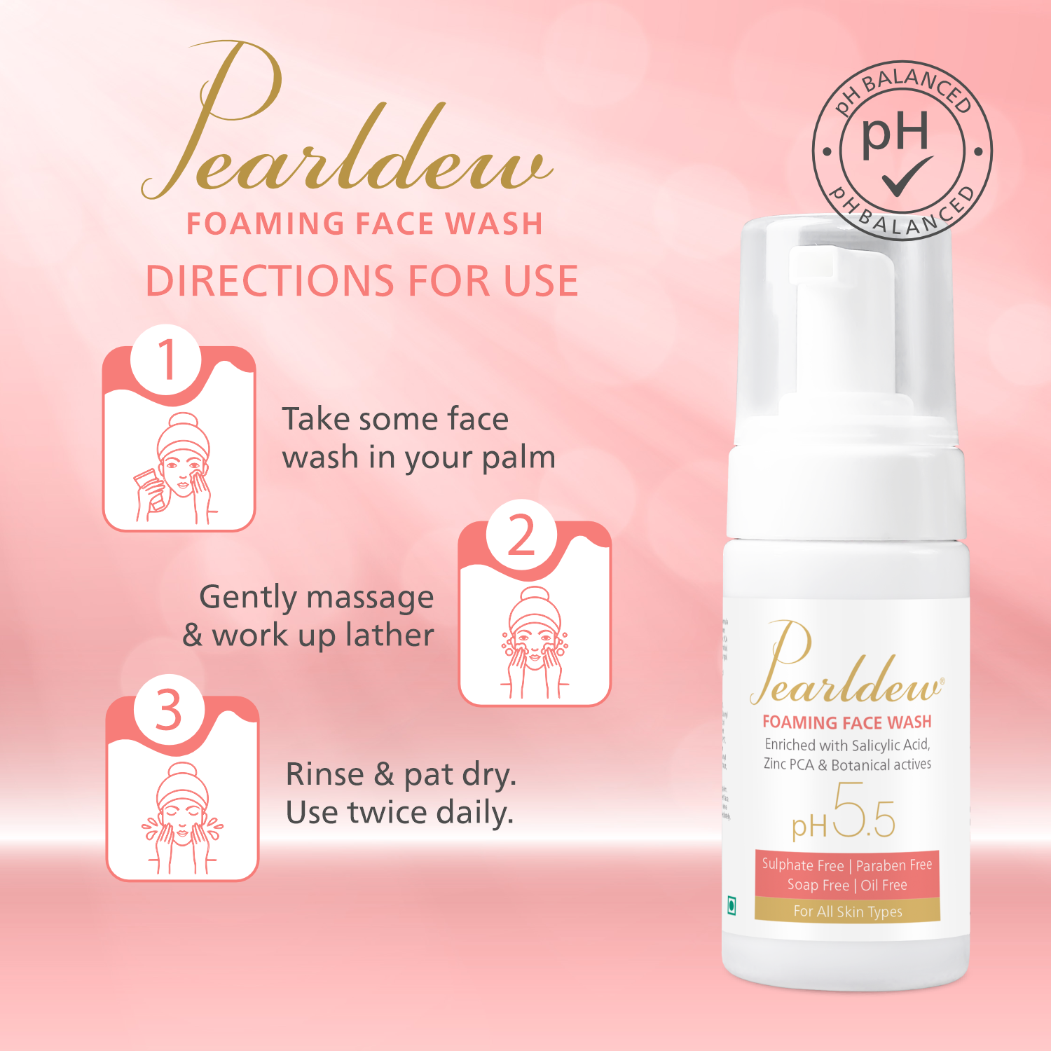 Pearldew Anti Acne & Anti Pimple Foaming Face Wash (100 ml)