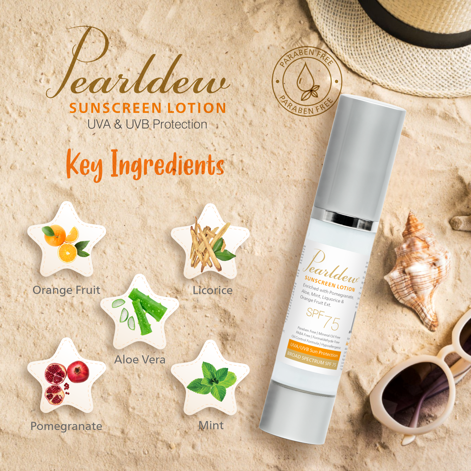 Pearldew Sunscreen Lotion [SPF 75] 50 ml