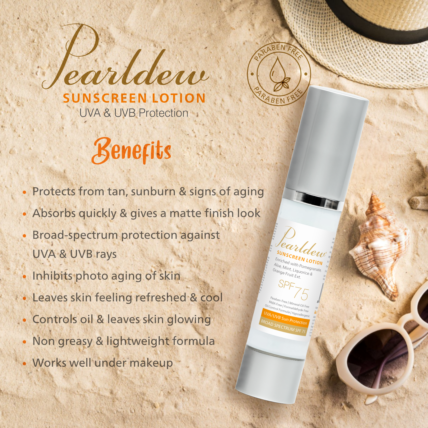 Pearldew Sunscreen Lotion [SPF 75] 50 ml