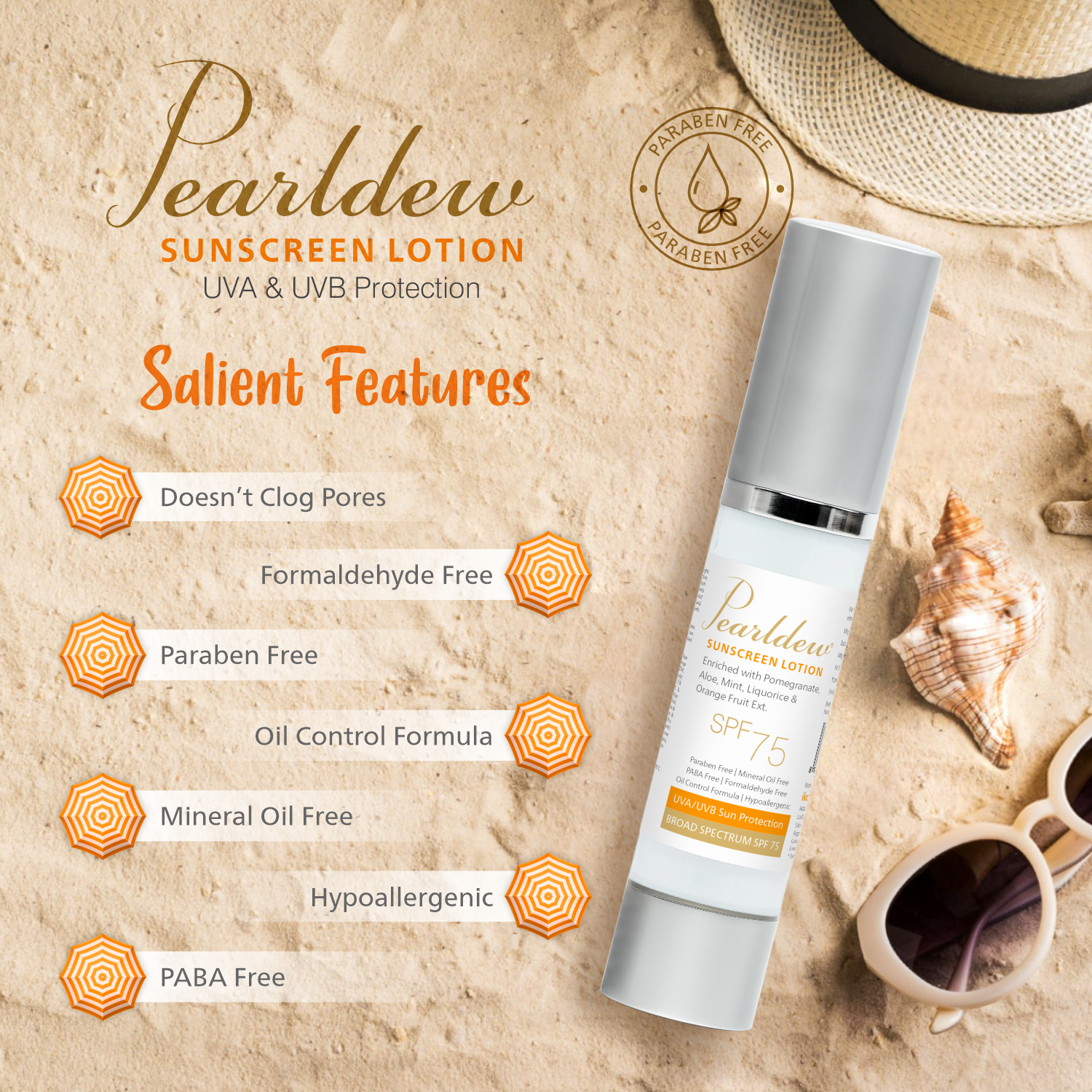 Pearldew Sunscreen Lotion [SPF 75] 50 ml