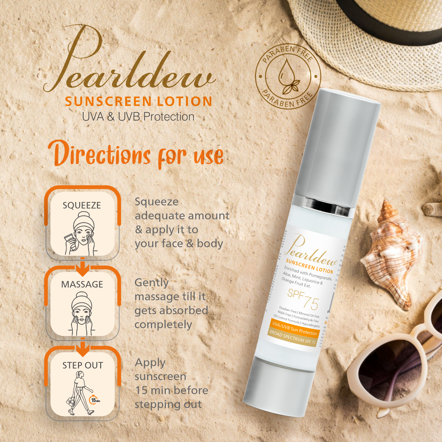 Pearldew Sunscreen Lotion [SPF 75] 50 ml