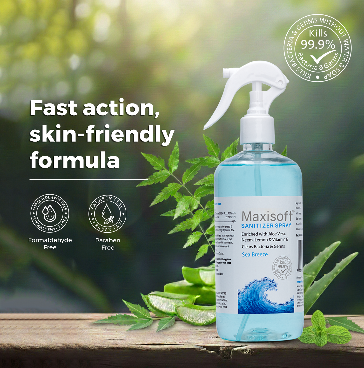 Maxisoft Hand Sanitizer Spray (Sea Breeze) 500 ml