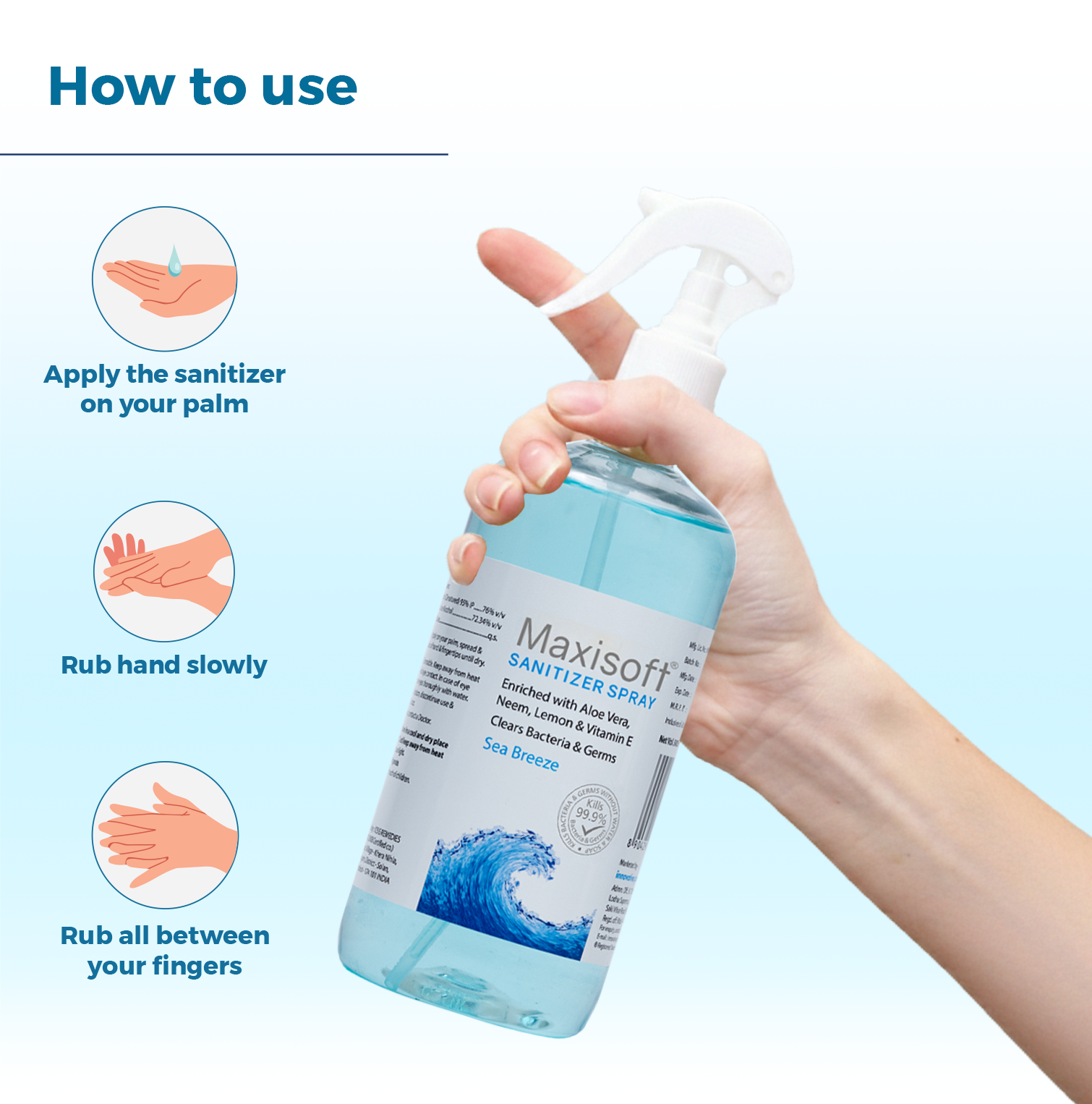 Maxisoft Hand Sanitizer Spray (Sea Breeze) 500 ml