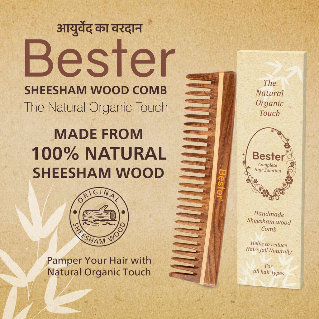 Bester Handmade Sheesham Wood Comb (14 FC)
