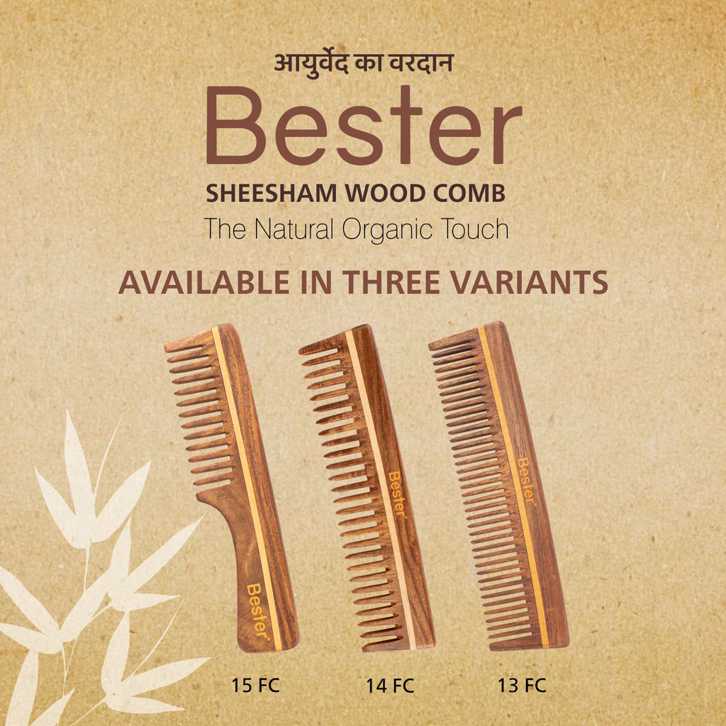 Bester Handmade Sheesham Wood Comb (15 FC)