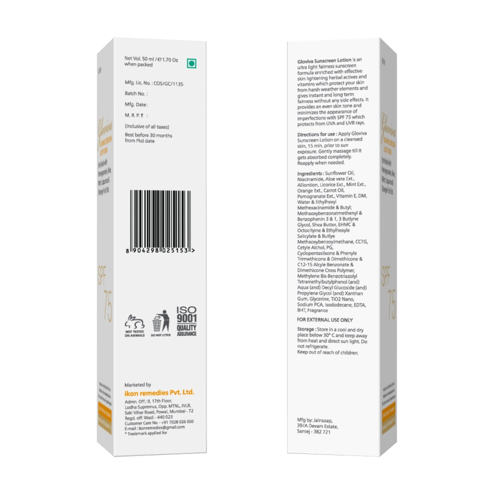 Gloviva Sunscreen Lotion [SPF 75] 50 ml