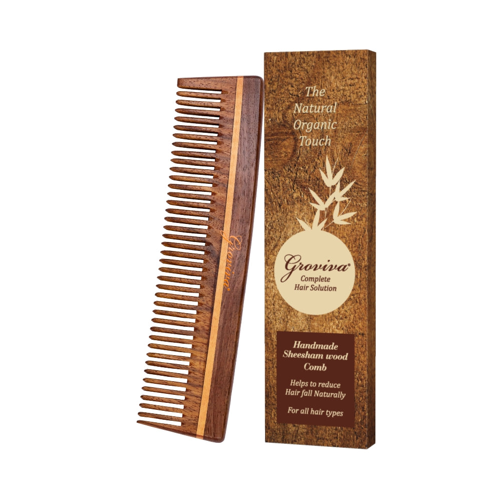 Groviva Handmade Sheesham Wood Comb (13 FC)