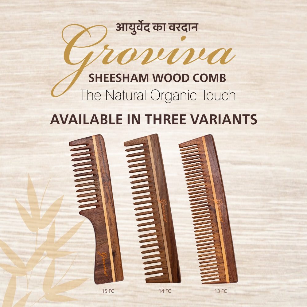 Groviva Handmade Sheesham Wood Comb (13 FC)