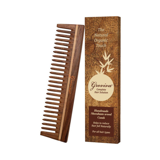 Groviva Handmade Sheesham Wood Comb (14 FC)