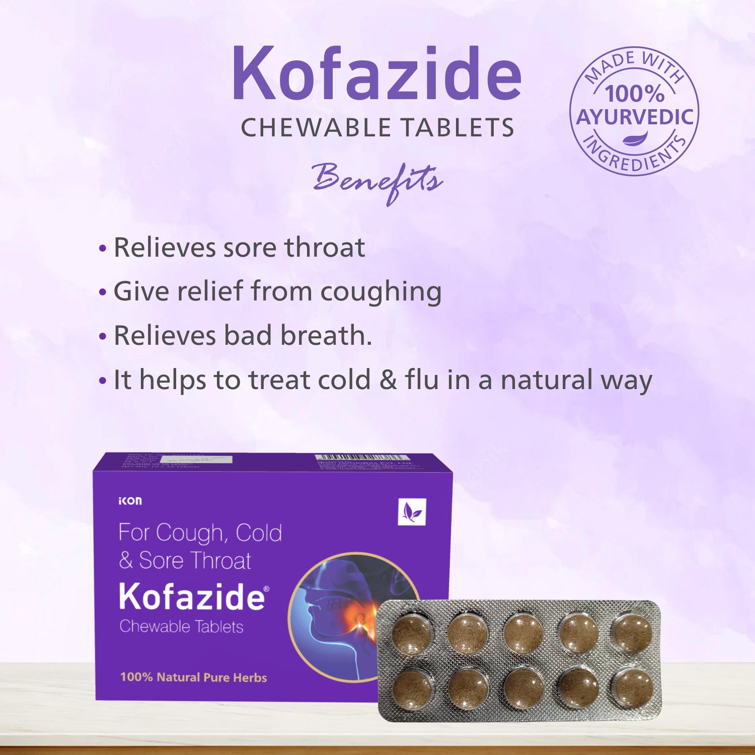 Kofazide Chewable Tablets (1 x 10 Blister)