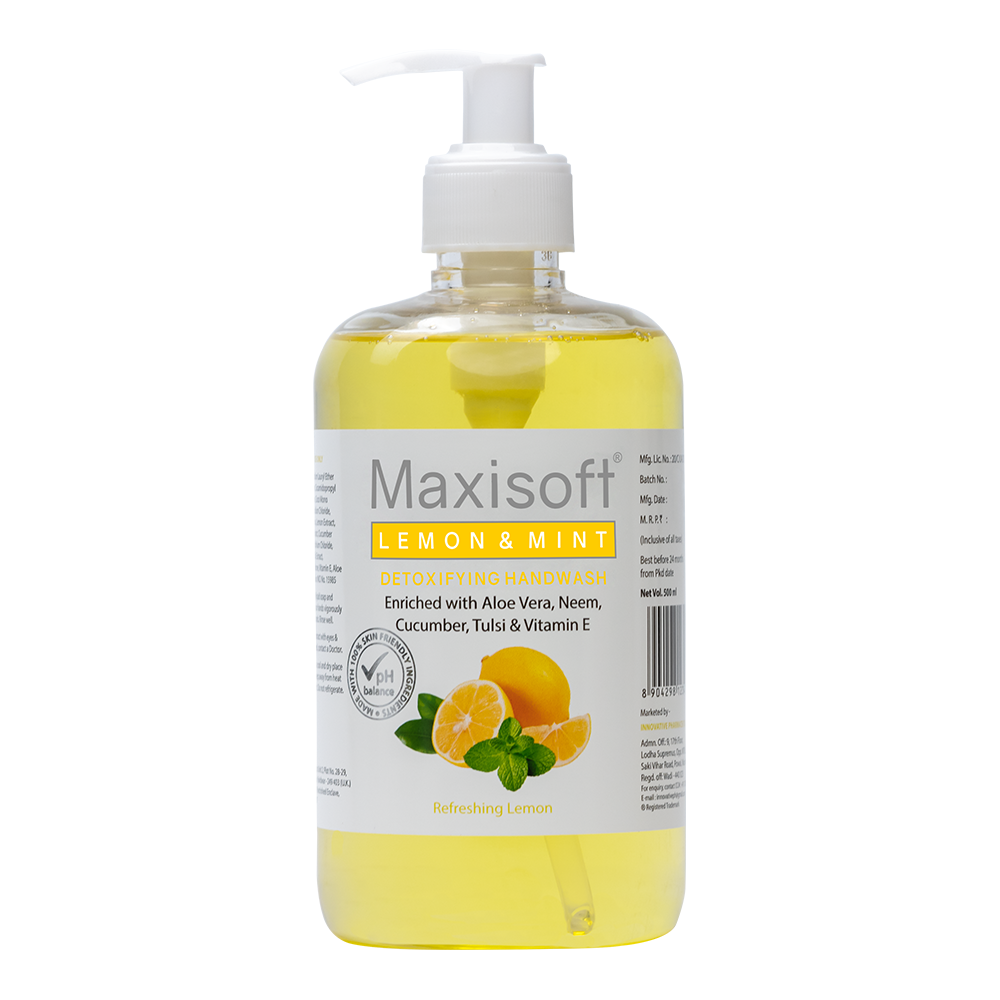 Maxisoft Lemon & Mint Detoxifying Hand Wash (500 ml)