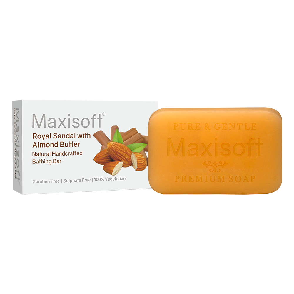 Maxisoft Royal Sandal With Almond Butter Natural Handcrafted Bathing Bar (75 gm)