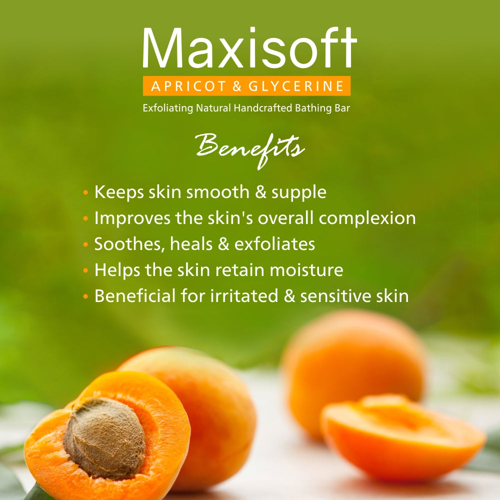 Maxisoft Apricot & Glycerine Exfoliating Natural Handcrafted Bathing Bar (75 gm)