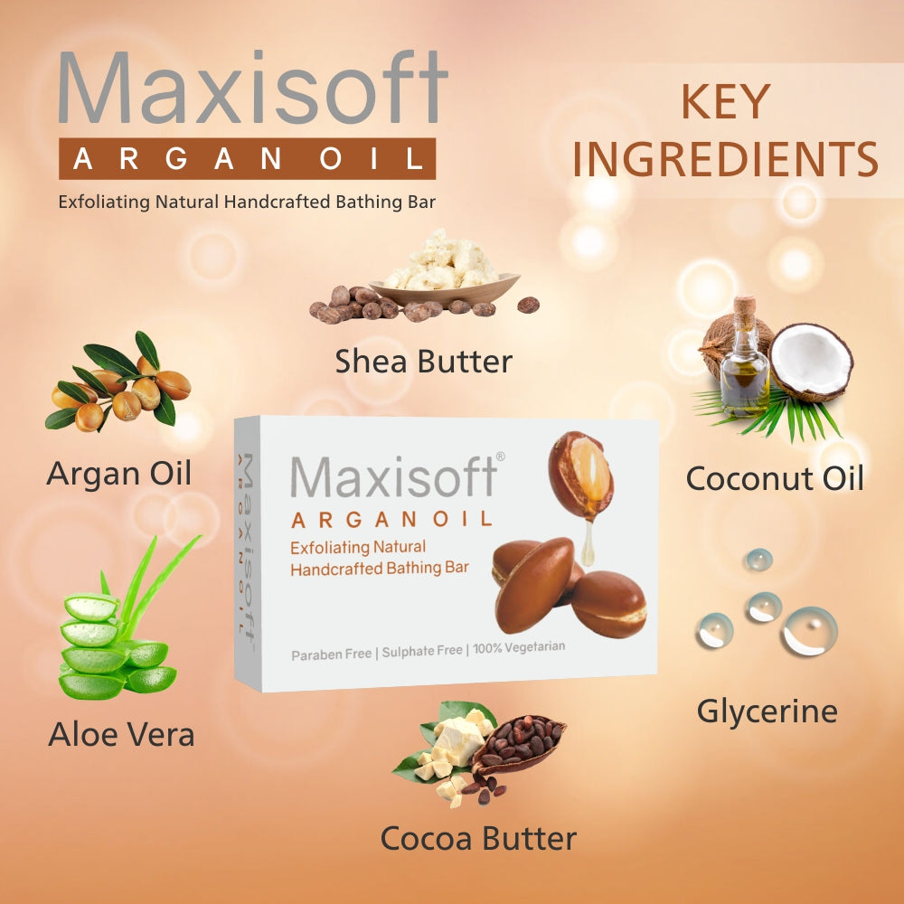 Maxisoft Argan Oil Exfoliating Natural Handcrafted Bathing Bar (75 gm)