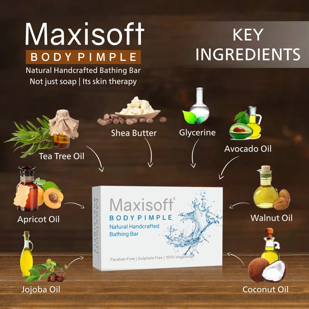 Maxisoft Body Pimple Natural Handcrafted Bathing Bar (75 gm)