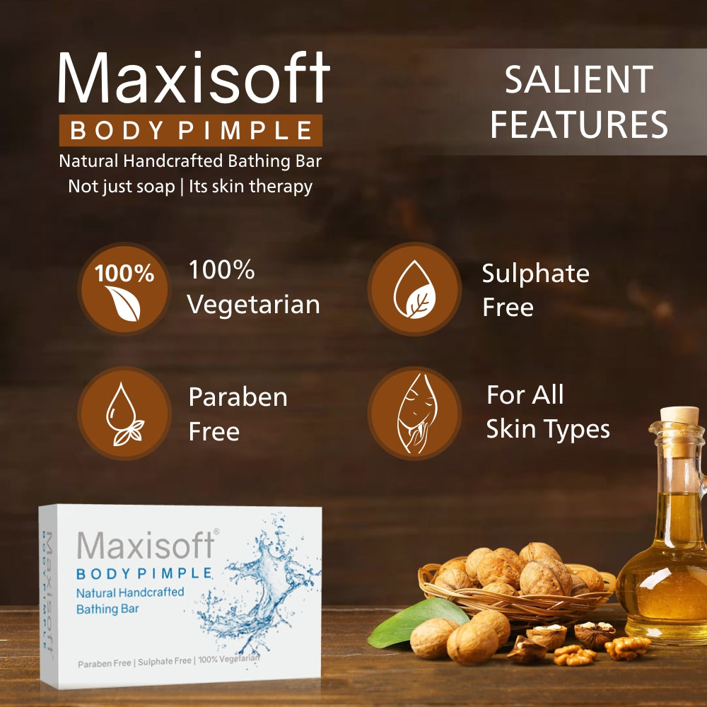 Maxisoft Body Pimple Natural Handcrafted Bathing Bar (75 gm)