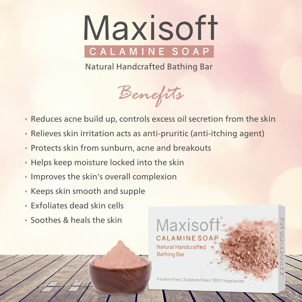 Maxisoft Calamine Natural Handcrafted Bathing Bar (75 gm)