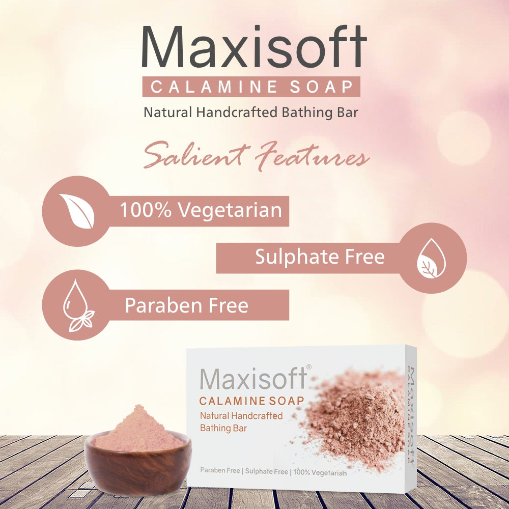 Maxisoft Calamine Natural Handcrafted Bathing Bar (75 gm)
