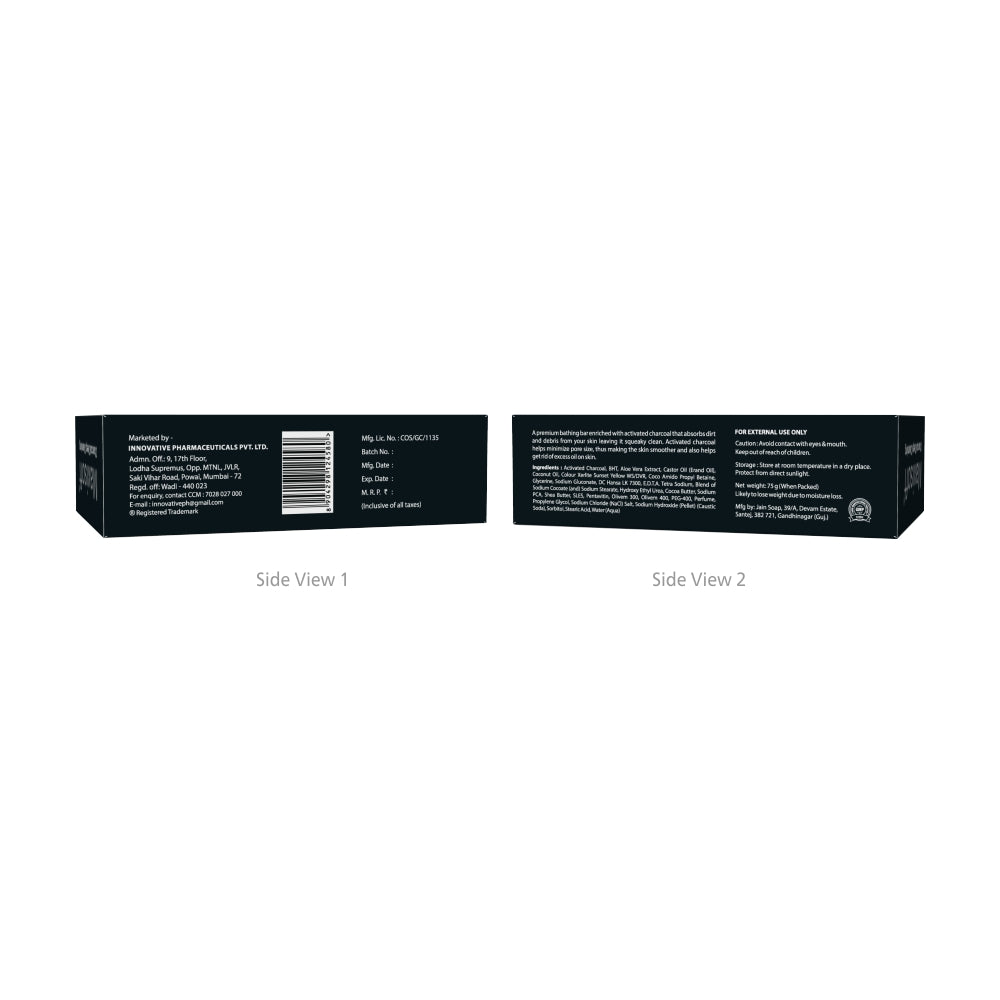 Maxisoft Charcoal Deep Cleansing Natural Handcrafted Bathing Bar (75 gm)