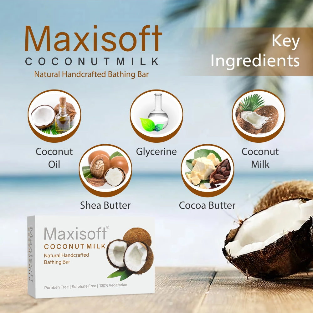 Maxisoft Coconut Milk Natural Handcrafted Bathing Bar (75 gm)