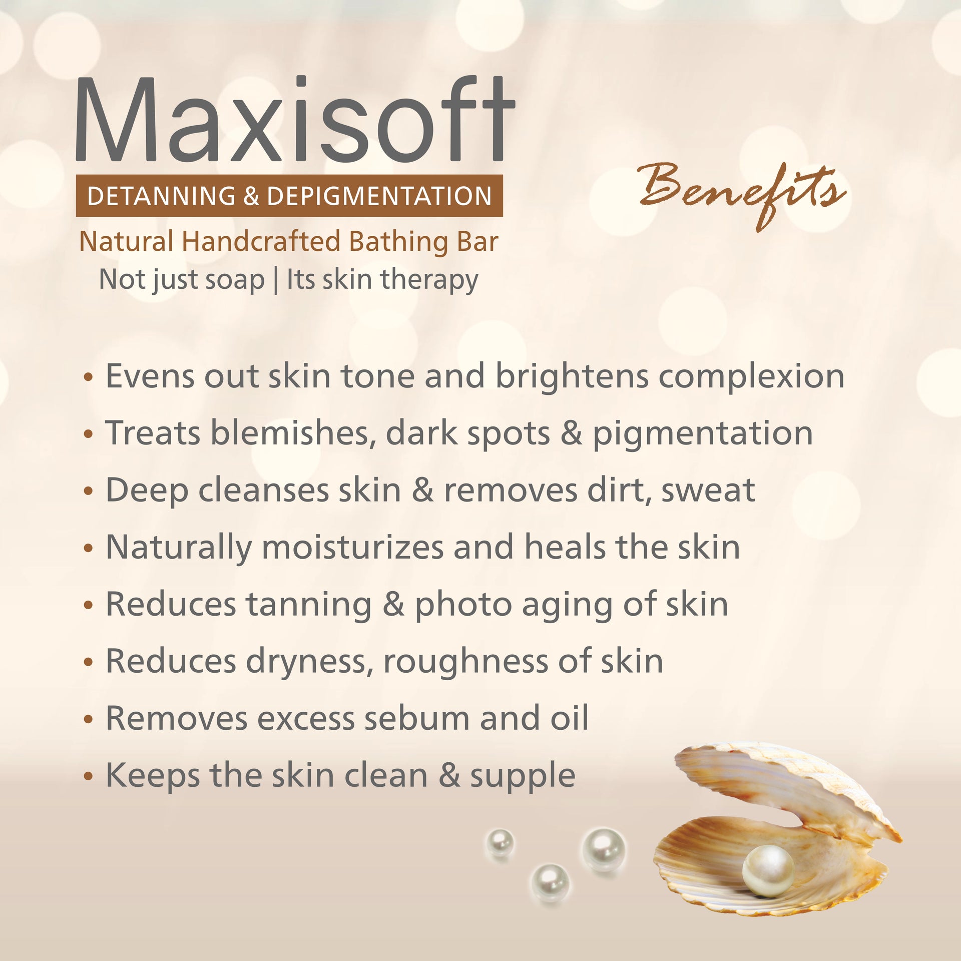 Maxisoft Detanning & Depigmentation Natural Handcrafted Bathing Bar (75 gm)