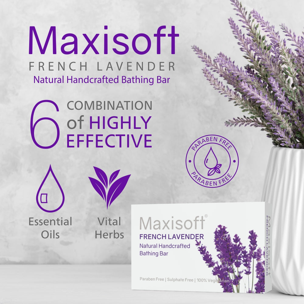 Maxisoft French Lavender Natural Handcrafted Bathing Bar (75 gm)